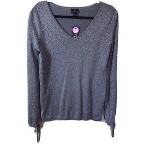 NWT Worthington Shimmering‎ Gunmetal Sweater Size Medium